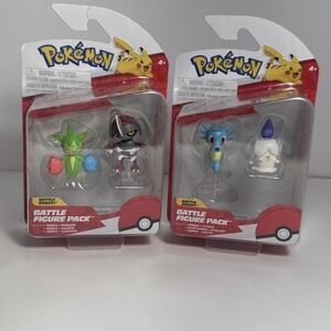 Pokemon Battle Figure Pack Set of 2 Lot New Horsea, Litwick, Roselia, & Pawniard